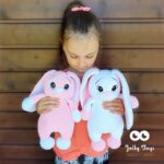 Nimeline suur jänes, käsitöö mänguasi, katsikukingitus sünniandmetega