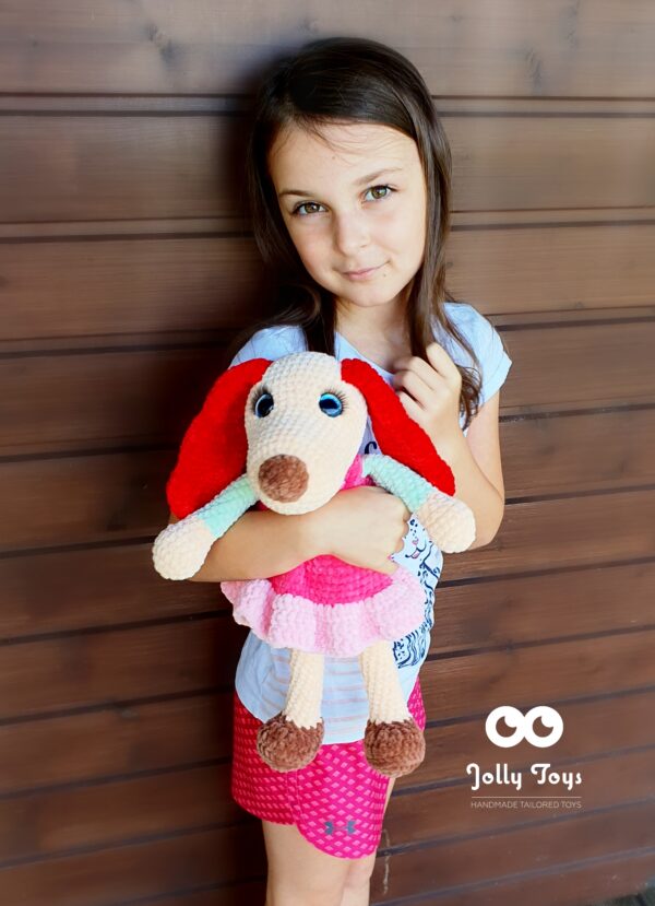 20200927_102036_1601224182526-e1601224615735.jpg Crocheted doll-dog Roosi, she is Lotte's sister - Image 2