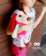 Crocheted doll-dog Roosi, she is Lotte's sister