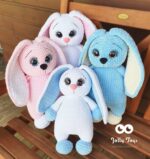 Big pink bunny with name and date of birth - Image 6