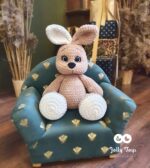 Brown / milky white bunny with special ears. A gender-neutral gift Unisex gift