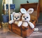 Brown / milky white bunny with special ears. A gender-neutral gift Unisex gift - Image 4