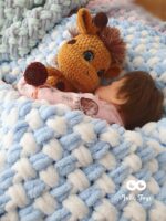 Baby blanket blue/white - Image 5