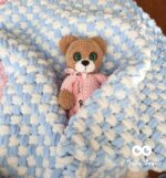 Baby blanket light blue/white - Image 5