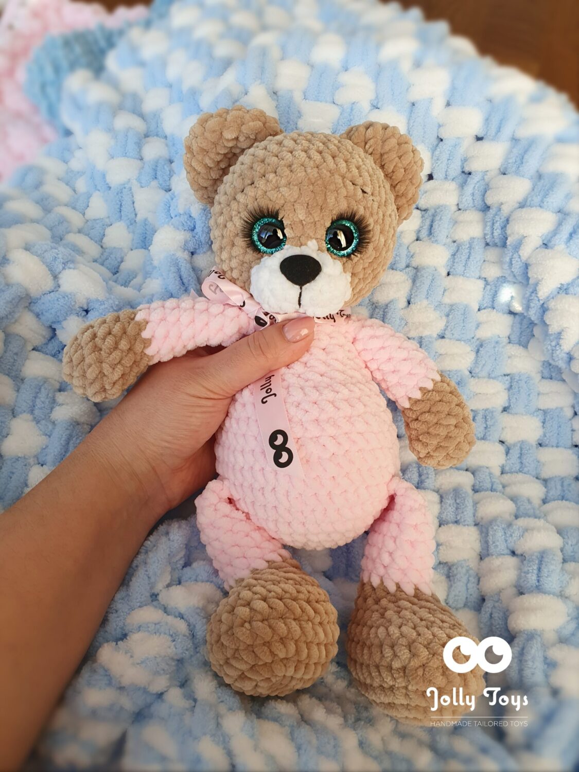 20220125_135627_1643116242496 Teddy girl in pink pajamas. Personalised teddy bear - Image 4