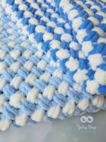 Baby blanket blue/white - Image 4