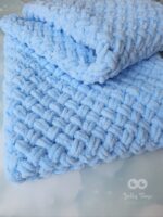 Blue set: personalised bunny with baby blanket - Image 4