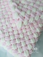 Pink/white set: baby blanket and bunny - Image 5