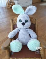 Personalized bunny gray and mint Unisex Babyshower gift - Image 3