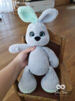 Personalized bunny gray and mint Unisex Babyshower gift - Image 2