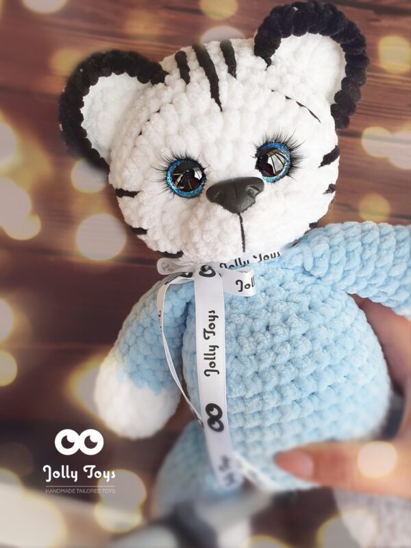 20220926_104228_1664258827809 Personalised white tiger in blue pajamas- sleep guard - Image 3