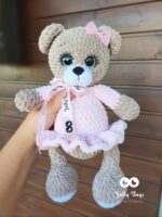 Brown teddy girl. Personalised toy