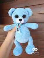 Blue teddy bear. Personalised toy