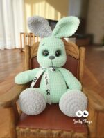 Personalised mint bunny with different ears color