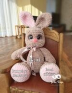 Brown / pink bunny, Toy with name and date of birth - Image 2