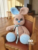 Brown and blue bunny Personalised gift for babyboy
