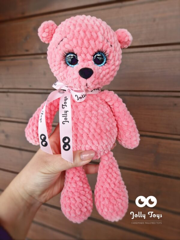 20230129_110510_1675019905415 Coral pink bear. Personalised baby shower gift - Image 1