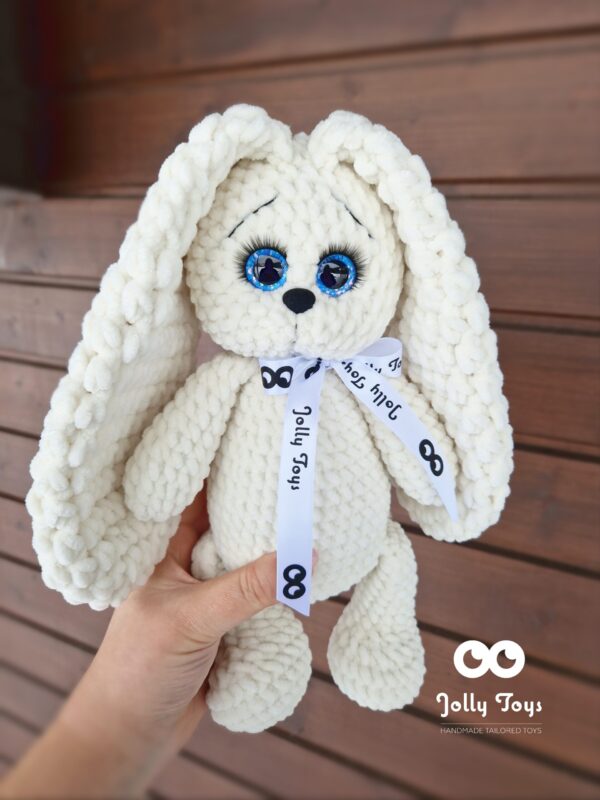 20230221_123310_1676977052831 Milky white rabbit with blue eyes. Personalised 2023 gift - Image 2