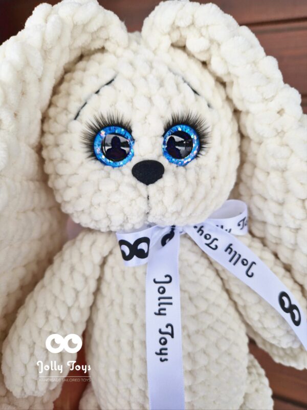 20230221_123314_1676976973499 Milky white rabbit with blue eyes. Personalised 2023 gift - Image 1