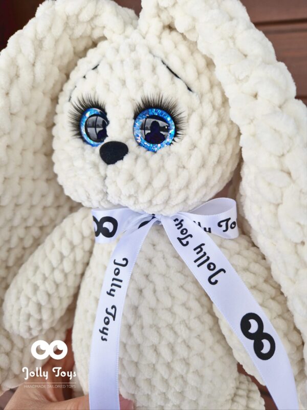 20230221_123318_1676977203519 Milky white rabbit with blue eyes. Personalised 2023 gift - Image 3