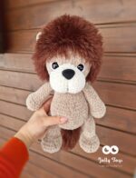 Lion with a silky mane, personalised crochet toy