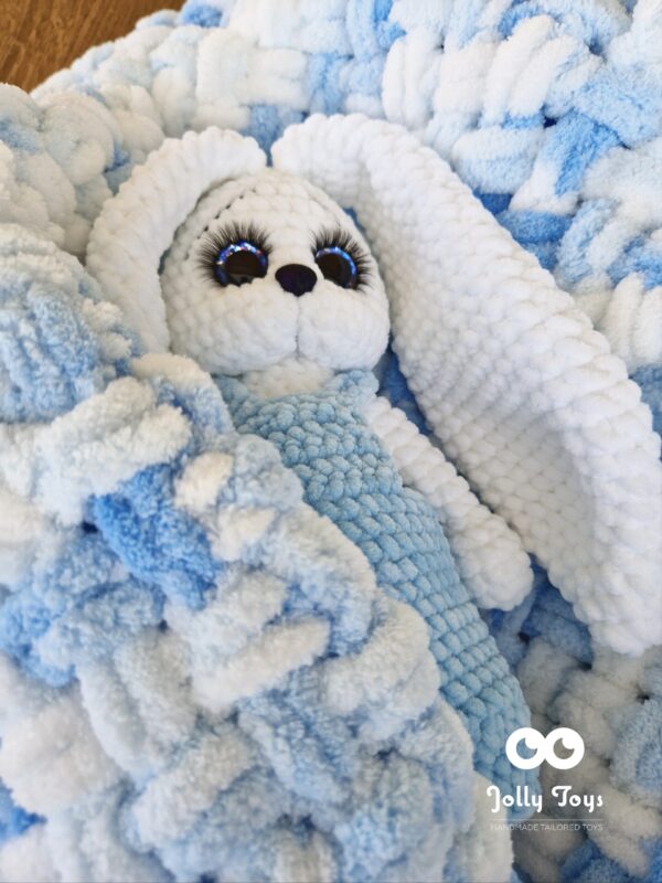 20230627_091235_1688133728190 White / blue tall bunny boy. Personalised gift - Image 3