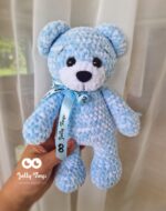 Blue set: named teddy and baby blanket - Image 3