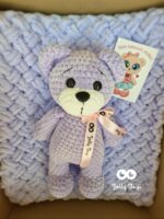 Purple set: named teddy and baby blanket - Image 5