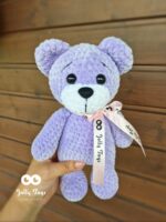 Purple set: named teddy and baby blanket - Image 3