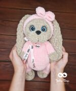 Dog girl with a headband in a pink pijama Personalised toy - Image 2