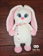 Personalised milky white and pink bunny