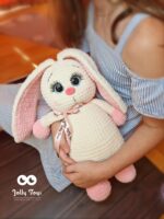 Personalised milky white and pink bunny - Image 2