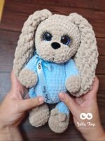 Brown doggy in blue pijama