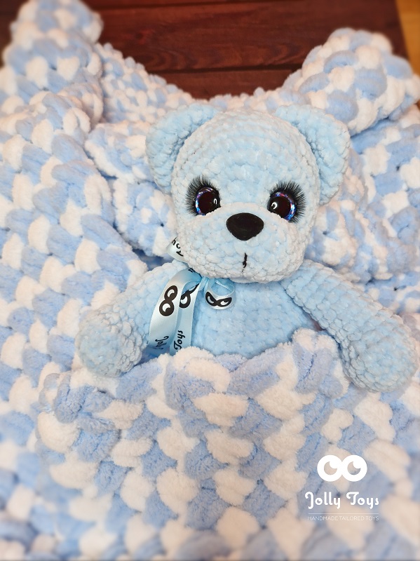 20230902_170948_1693667164489 Blue teddy bear, name gift, bear - Image 9