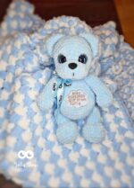 Blue teddy bear, name gift, bear - Image 4