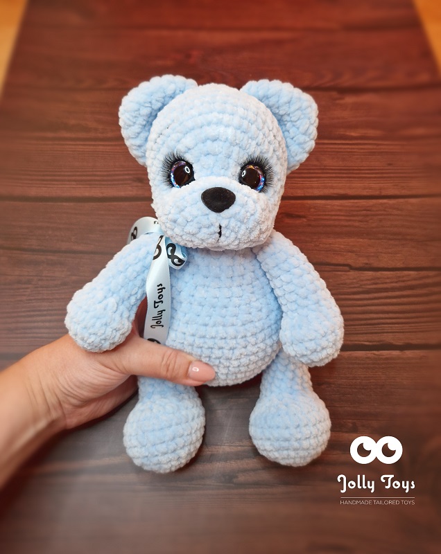 20230902_172205_1693667351382 Blue teddy bear, name gift, bear - Image 1