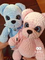 Blue teddy bear, name gift, bear - Image 8
