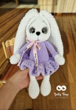 White bunny girl in purple dress