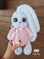 White/pink personalised bunny - Image 3