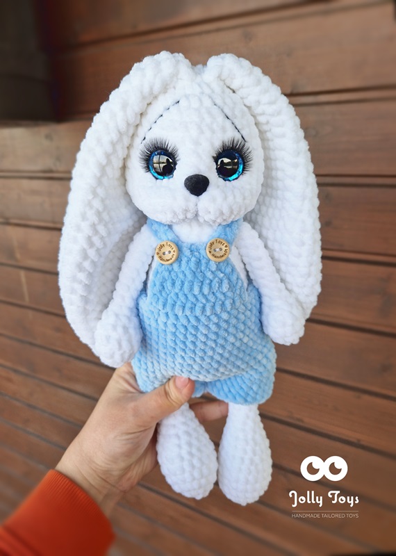 20240130_122938_1706618875953 White / blue tall bunny boy. Personalised gift - Image 1