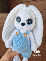 White / blue tall bunny boy. Personalised gift - Image 2