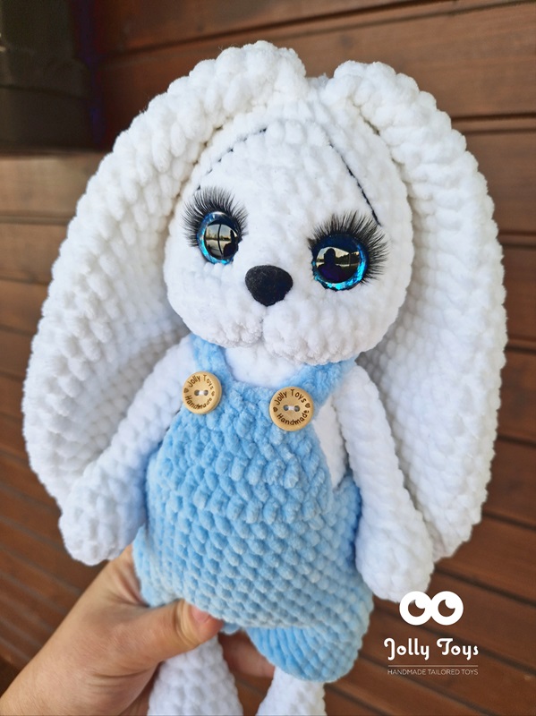 20240130_122940_1706618912296 White / blue tall bunny boy. Personalised gift - Image 2