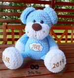 Personalised blue dog. Crochet doggy