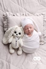 Milk white rabbit, Personalized crochet bunny