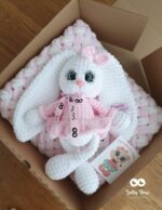 Pink/white set: baby blanket and bunny - Image 7
