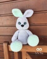 Personalized bunny gray and mint Unisex Babyshower gift