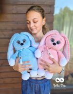 Personalised big pink rabbit, handmade toy - Image 3