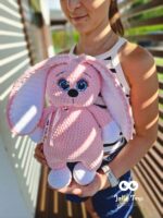 Personalised big pink rabbit, handmade toy - Image 2