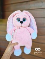 Personalised big pink rabbit, handmade toy
