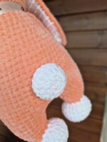 Salmon pink bunny with birth data, handmade toy, gift gift - Image 4
